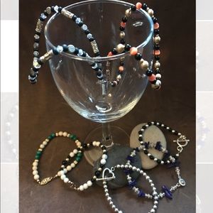 Jewelry Lot of 5 Bracelets & 2 Anklets